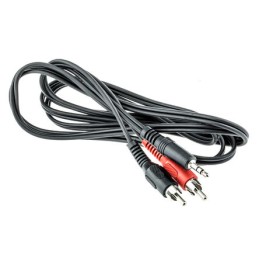 1 pcs - RS PRO Male RCA x 2 to Male 3.5mm Stereo Jack Aux Cable, Black, 1m