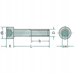 Socket head screw m8x30 din 912 electroplated o