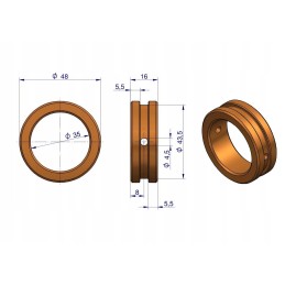 Connecting rod sleeve narrow brass 48x35x16 spreader 2213110020