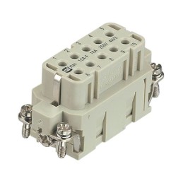 1 pcs - HARTING Heavy Duty Power Connector Insert, 16A, Female, Han A Series, 10 Contacts