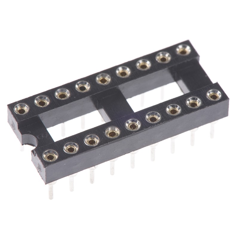 10 pcs - ASSMANN WSW 2.54mm Pitch Vertical 18 Way, Through Hole Turned Pin Open Frame IC Dip Socket, 3A