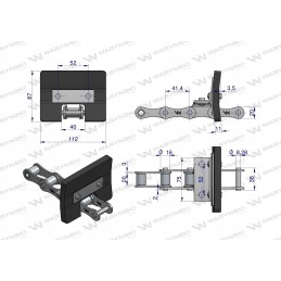 Chain for the cornrower, set of 31 blades 86x110 bison