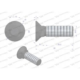 Screw set, inserted, m10x35 mm, class 10, 9 sizes