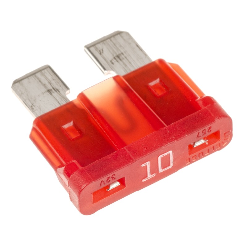 50 pcs - Littelfuse 10A Red Blade Car Fuse, 32V dc