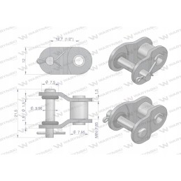 Chain link with O-ring ANSI A 40 R1 1 2 in