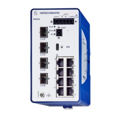 1 pcs - Hirschmann BOBCAT Series DIN Rail Mount Ethernet Switch, 12 RJ45 Ports, 1000 - 2500Mbit/s Transmission, 12 - 24V dc