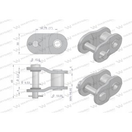 Roller chain with chain O-ring a 100