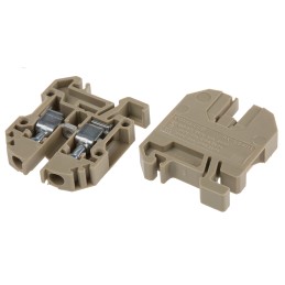 10 pcs - RS PRO Brown DIN Rail Terminal Block, 0.2 - 4mm², Single-Level