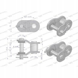 Chain link with O-ring ANSI A 40 R1 1 2 in