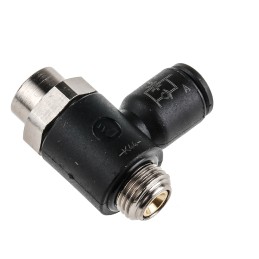 1 pcs - Legris 7010 Series Threaded Flow Regulator, G 1/8 Male Inlet Port x 6mm Tube Outlet Port