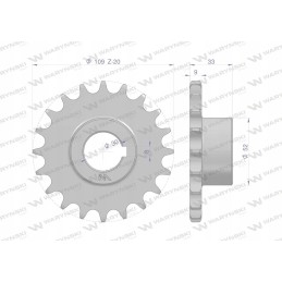Hardened steel chain wheel with 20 5 8 fi 30 5
