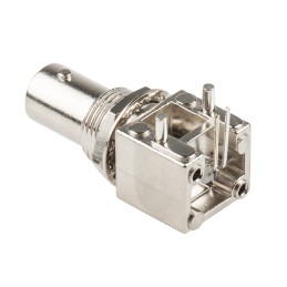1 pcs - RS PRO, jack PCB Mount BNC Connector, 50Ω, Through Hole Termination, Right Angle Body