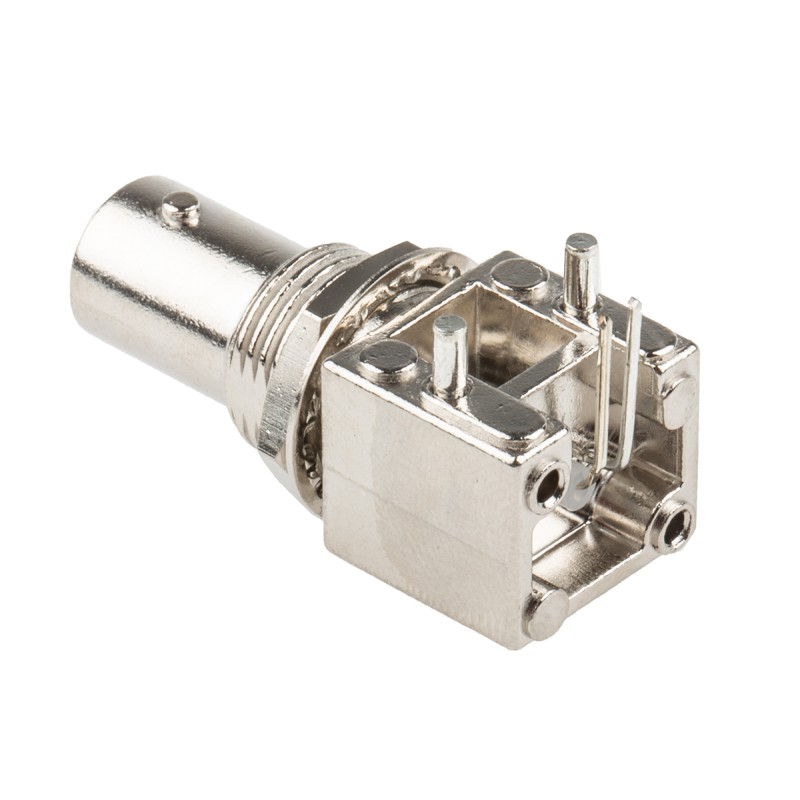 1 pcs - RS PRO, jack PCB Mount BNC Connector, 50Ω, Through Hole Termination, Right Angle Body