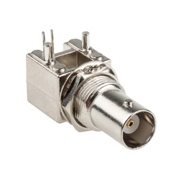 1 pcs - RS PRO, jack PCB Mount BNC Connector, 50Ω, Through Hole Termination, Right Angle Body