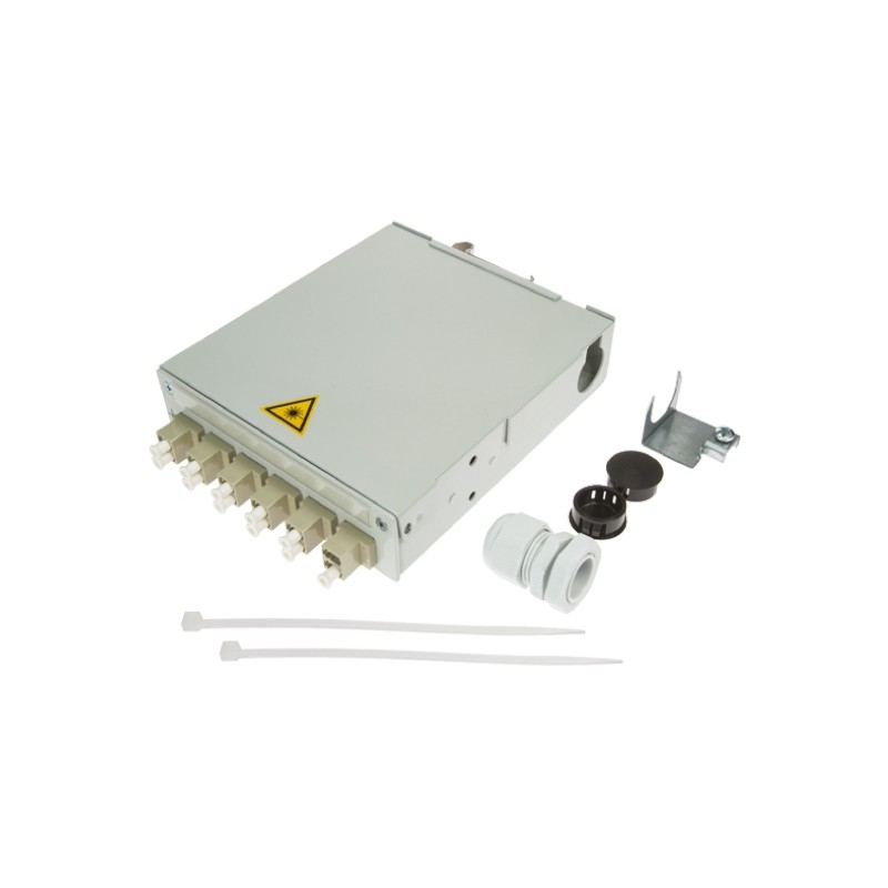 1 pcs - Telegartner 6 Port LC Multimode Duplex Fibre Optic Patch Panel With 6 Ports Populated