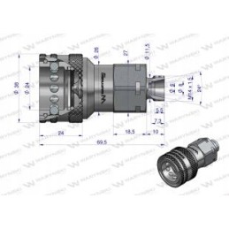 Hydraulic quick connector, M14x1 socket 5