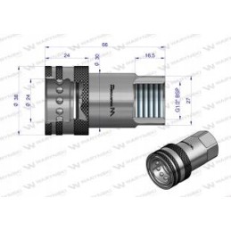Hydraulic quick connector g1 2 bsp socket