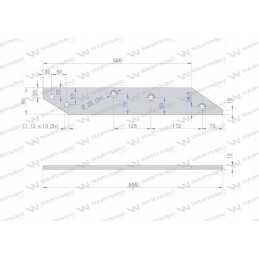 Rear left skid, application p0739 Unia XL Waryns