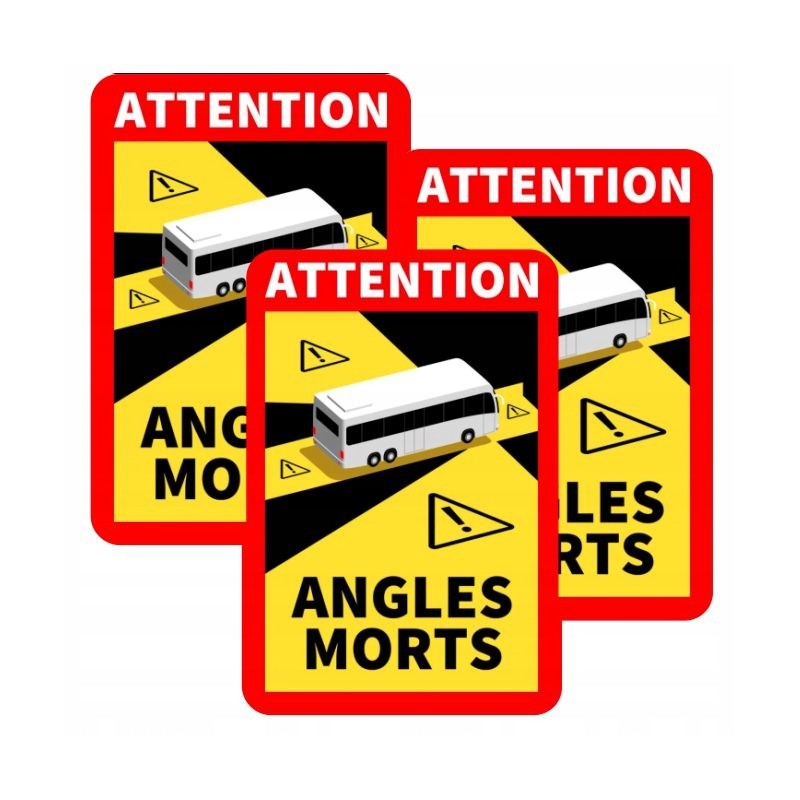 Blind spots sticker coach bus camper 3 pcs