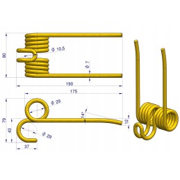 Pick-up finger fi 7 sh application baler Sipma Warynski W 52701