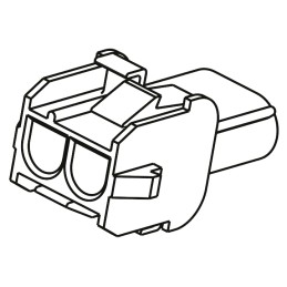 10 pcs - TE Connectivity, Universal MATE-N-LOK Female Connector Housing, 6.35mm Pitch, 2 Way, 1 Row