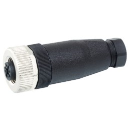 1 pcs - Murrelektronik Circular Connector, 4 Contacts, Cable Mount, M12 Connector, Socket, Male, IP67, 7000 Series