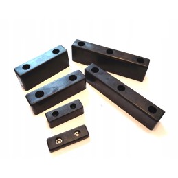Bumper bumper, rubber stopper, 120x40x40, 2 holes