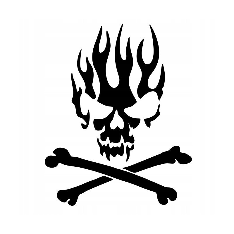 Skull sticker flames crossbones skull 40 cm