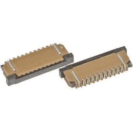 10 pcs - Amphenol Communications Solutions 1mm Pitch 5 Way Right Angle Female FPC Connector, ZIF Top Contact