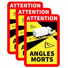 Sticker blind spots angles morts truck nakabine 3 pcs