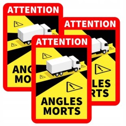 Angles morts sticker truck blind spots, set of 3 pcs