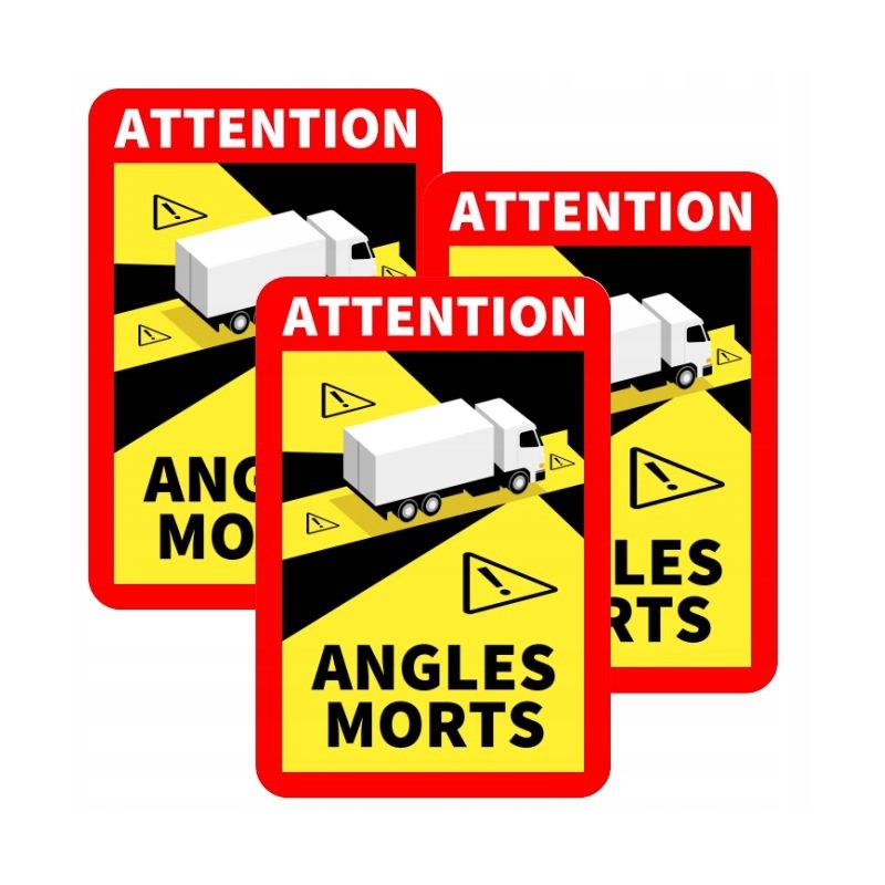 Angles morts sticker truck blind spots, set of 3 pcs