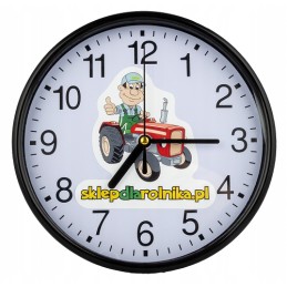 Large 200mm hanging clock with the farmer's shop logo