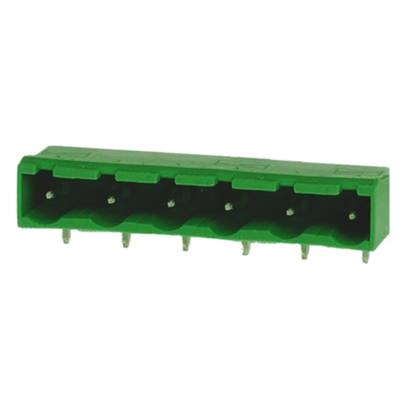 10 pcs - RS PRO 7.62mm Pitch 6 Way Right Angle Pluggable Terminal Block, Header, Through Hole, Solder Termination