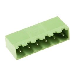 10 pcs - RS PRO 5.0mm Pitch 6 Way Right Angle Pluggable Terminal Block, Header, Through Hole, Solder Termination