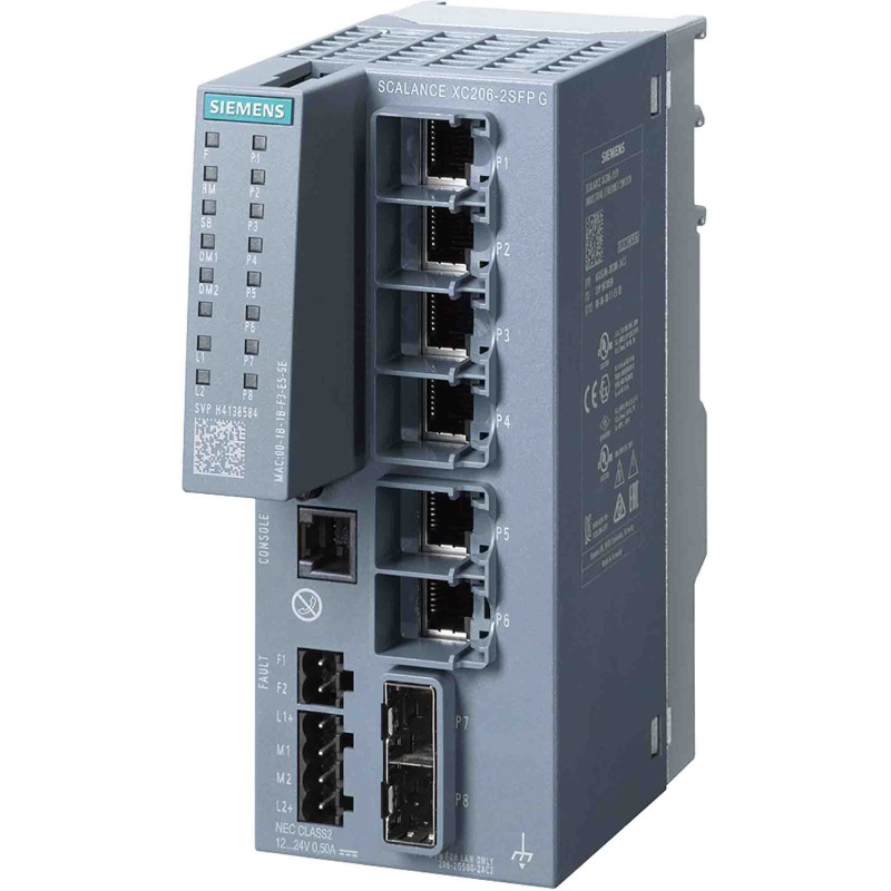 1 pcs - Siemens SCALANCE Series DIN Rail, Wall Ethernet Switch, 6 RJ45 Ports, 10/100/1000Mbit/s Transmission, 24V dc