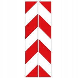 Red and white warning stripes stickers 8x49cm