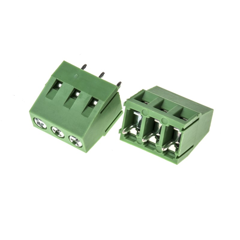 10 pcs - RS PRO PCB Terminal Block, 3-Contact, 5mm Pitch, Through Hole Mount, 1-Row, Screw Termination