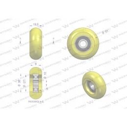 Polyurethane wheel roller with bearing 50x20x10 80sha warynski warynski in 6