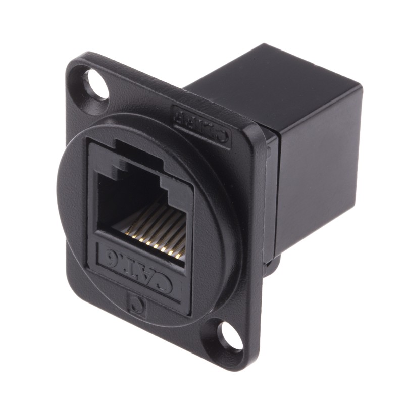 1 pcs - RS PRO 2-Port RJ45 Feedthrough Connector, Cat6, UTP