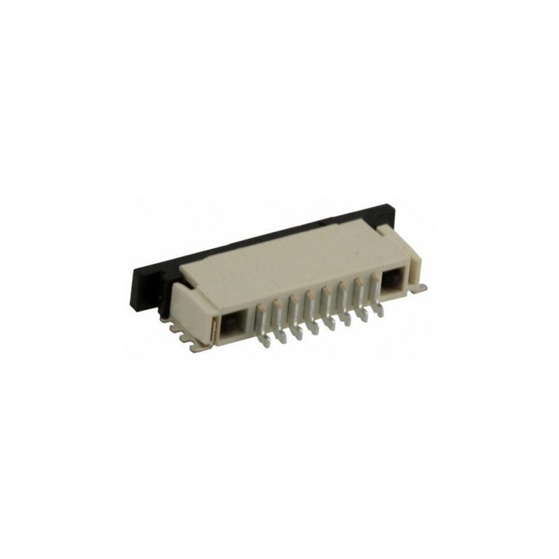 10 pcs - TE Connectivity, FPC 1mm Pitch 8 Way Right Angle Female FPC Connector, ZIF Top Contact