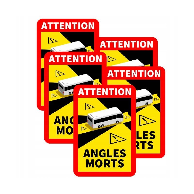 Sticker angles morts blind spots bus set of 5 pcs