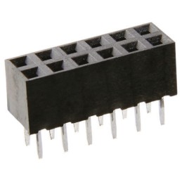 10 pcs - HARWIN Straight Through Hole Mount PCB Socket, 6-Contact, 2-Row, 2mm Pitch, Solder Termination