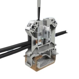 10 pcs - Phoenix Contact UK 2.5 N Series Grey DIN Rail Terminal Block, 0.2 - 2.5mm², Single-Level, Screw Termination, ATEX