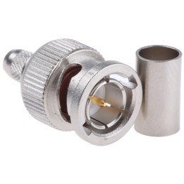1 pcs - Telegartner, Plug Cable Mount BNC Connector, 75Ω, Crimp Termination, Straight Body