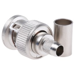 1 pcs - Telegartner, Plug Cable Mount BNC Connector, 75Ω, Crimp Termination, Straight Body
