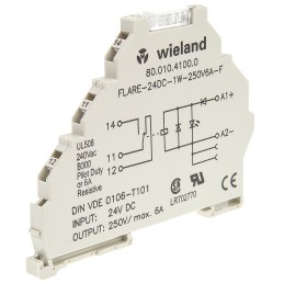 1 pcs - Wieland flare Series Interface Relay, DIN Rail Mount, 24V dc Coil, SPDT, 1-Pole
