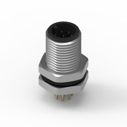 1 pcs - Wurth Elektronik Circular Connector, 8 Contacts, Panel Mount, M12 Connector, Plug, Male, IP68, WR-CIRC Series