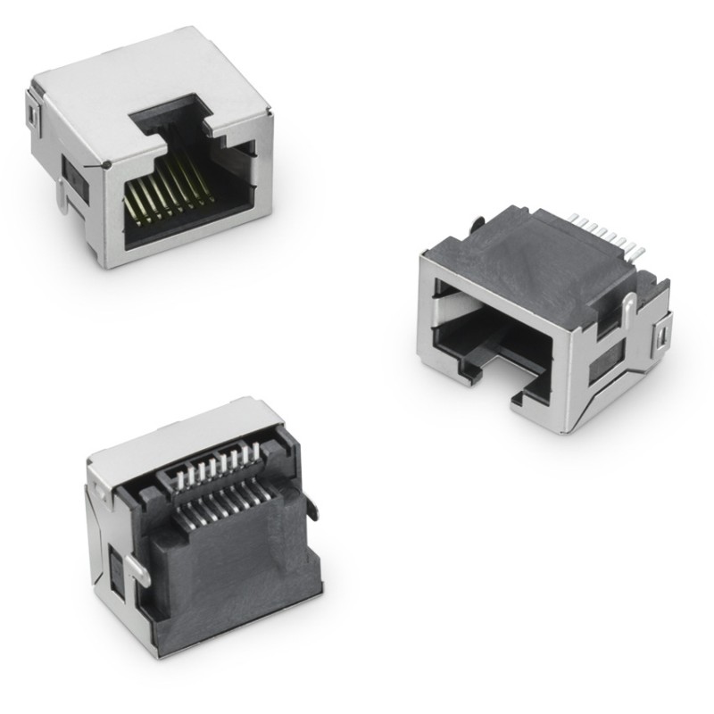 5 pcs - Wurth Elektronik WR-MJ Series Female RJ45 Connector, Surface Mount, Nickel Plated Brass Shield