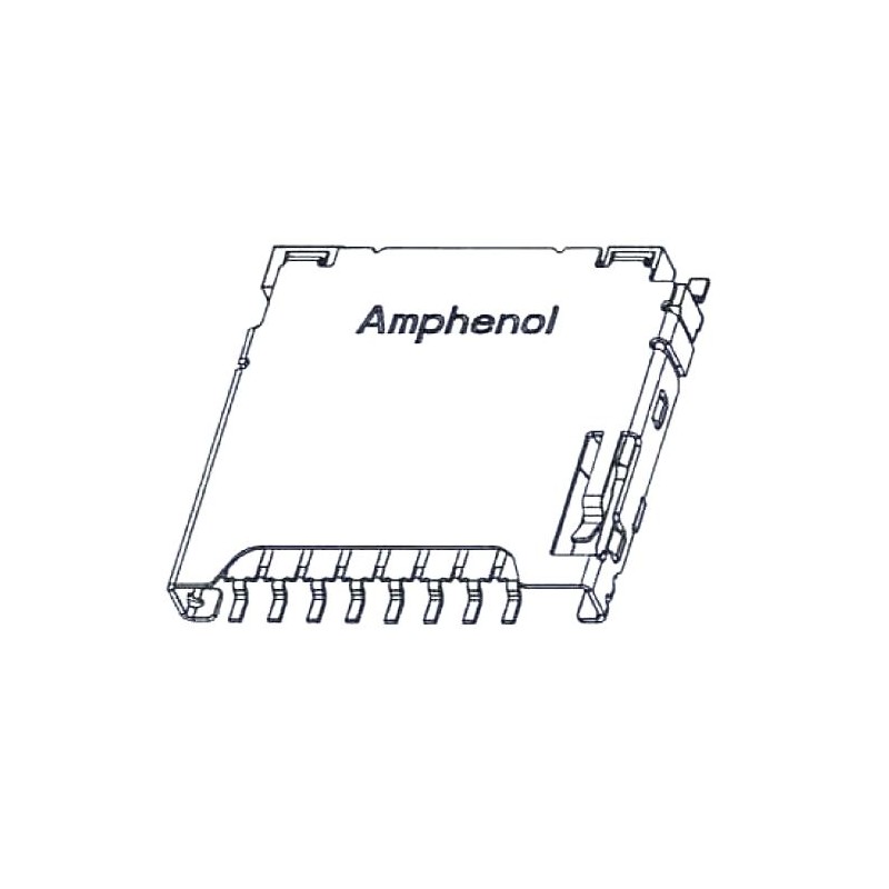 5 pcs - Amphenol ICC 8 Way Micro SD Micro SD Card Connector With SMT Termination